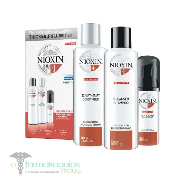 Nioxin System 4 Loyalty Kit Scalp & Hair Shampoo, 300ml, Conditioner, 300ml & Treatment, 100ml, 1set