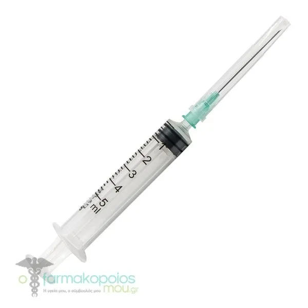 Nipro Luer Slip Syringe with Needle 5ml (21Gx1 1/2''), 1pc