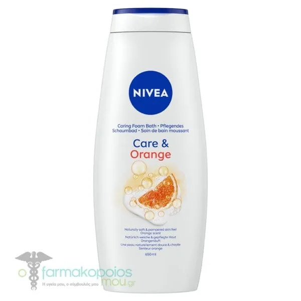 Nivea Care & Orange Caring Foam Bath, 650ml