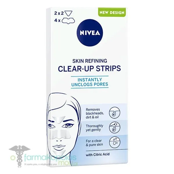Nivea Clear Up Strips for Nose, 4pcs & for Forehead & Chin, 2pcs