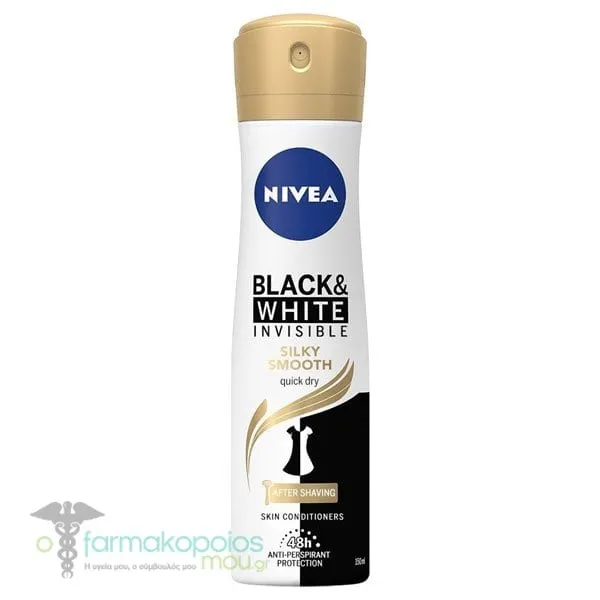 Nivea Black & White Invisible Silky Smooth Spray Deodorant 48h, 150ml