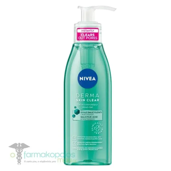 Nivea Derma Skin Clear Anti-Blemish Wash Gel, 150ml