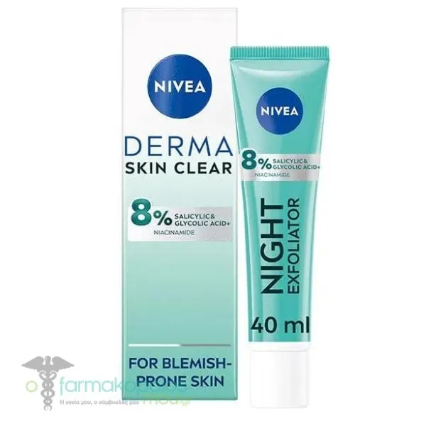 Nivea Derma Skin Clear Night Exfoliator, 40ml