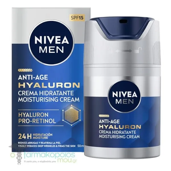 Nivea Men Anti-Age Hyaluron Anti-Wrinkle Face Cream SPF15, 50ml