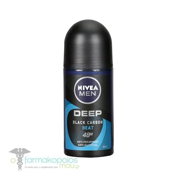 Nivea Men Deep Black Carbon Beat Anti-Perspirant Roll-On 48h, 50ml