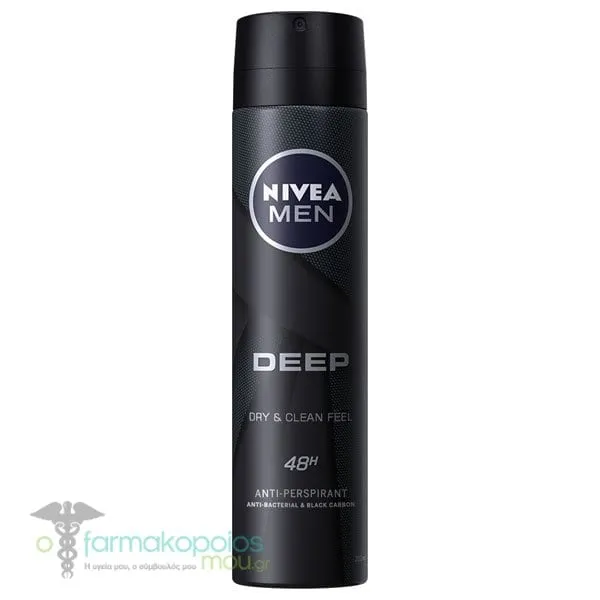 Nivea Men Deep Black Carbon Anti-Perspirant Spray Deodorant 48h, 150ml