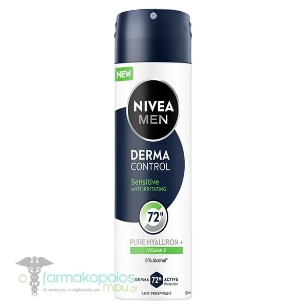 Nivea Men Deo Derma Control Spray Ανδρικό Αποσμητικό Προστασίας 72ωρών, 150ml