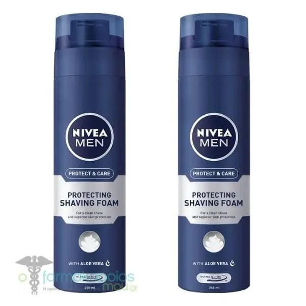 Nivea Men Protect & Care Shaving Foam, 2 x 250ml