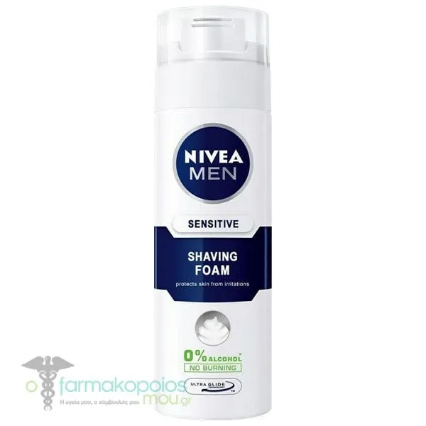 Nivea Men Sensitive Shaving Foam Sensitive Skin 0% Alcohol, 200ml