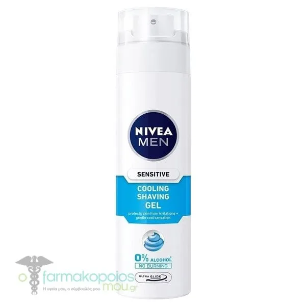 Nivea Men Sensitive Cooling Shaving Gel 0% Alcohol, 200ml