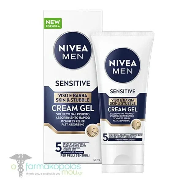 Nivea Men Sensitive Skin & Stubble Cream Gel, 50ml