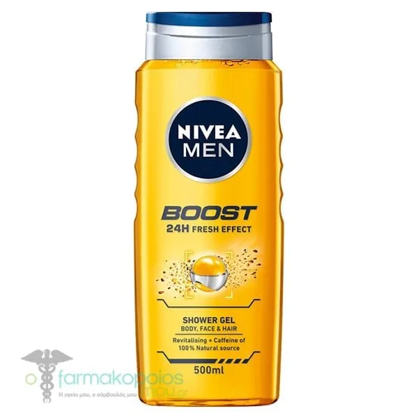 Nivea Men Boost Shower Gel for Body, Face & Hair, 500ml