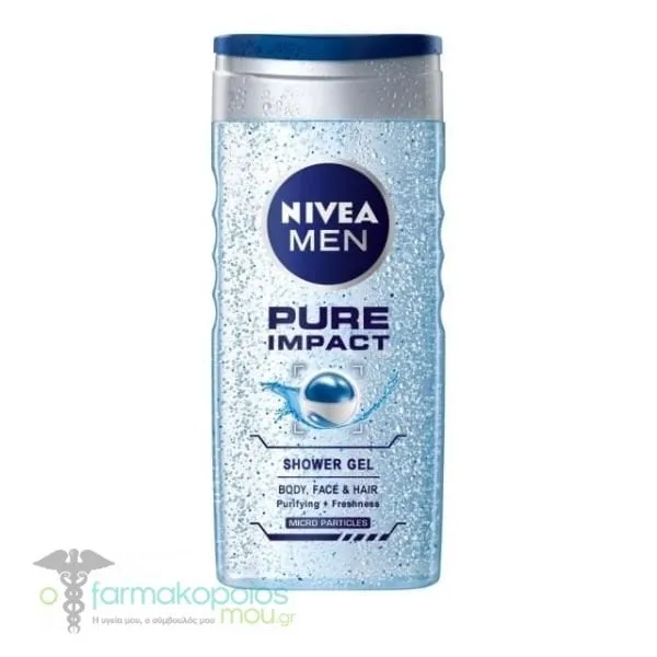 Nivea Men Shower Gel Pure Impact for Body, Face & Hair, 500ml