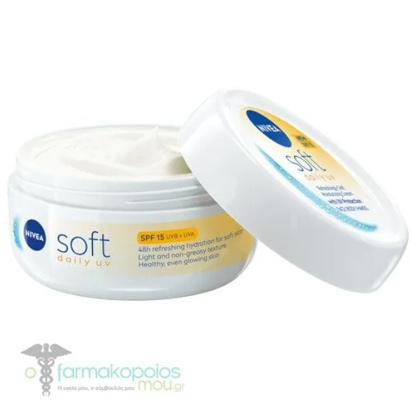 Nivea Soft Daily UV Moisturizing Cream with Sun Protection SPF 15 for Face & Body, 100ml