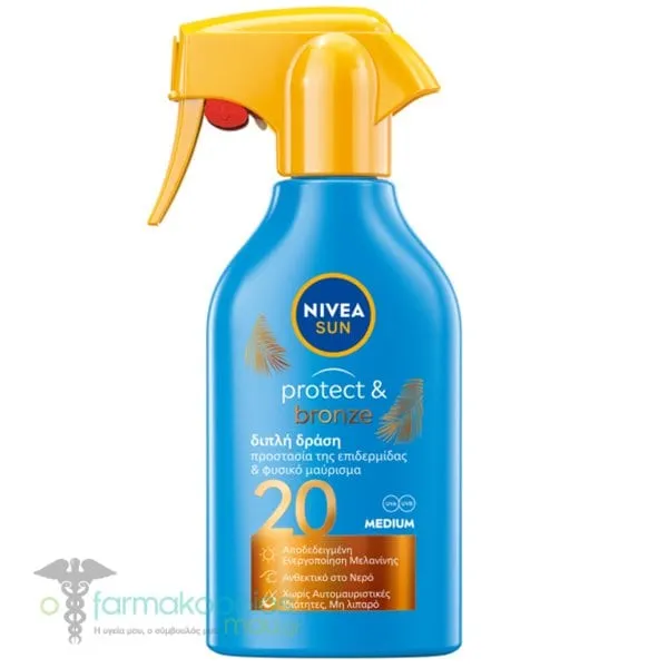 Nivea Sun Protect &amp; Bronze Trigger Spray Αντηλιακό Σπρέι Μαυρίσματος SPF20, 250ml