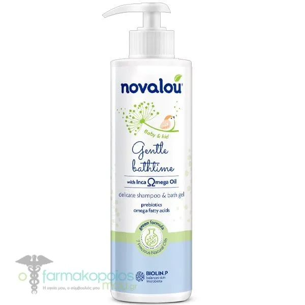 Novalou Baby &amp; Kid Gentle Bathtime Delicate Shampoo &amp; Bath Gel Παιδικό Απαλό Σαμπουάν &amp; Αφρόλουτρο, 500ml