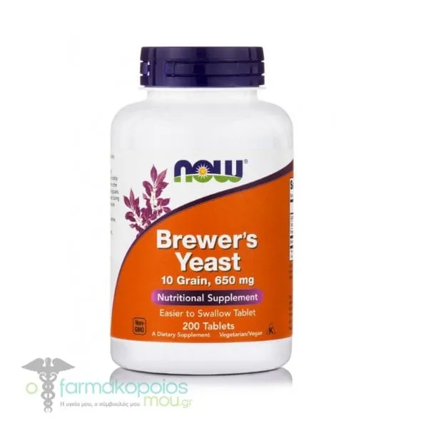 Now Foods Brewer's Yeast 650mg 10 Grain, 200tabs