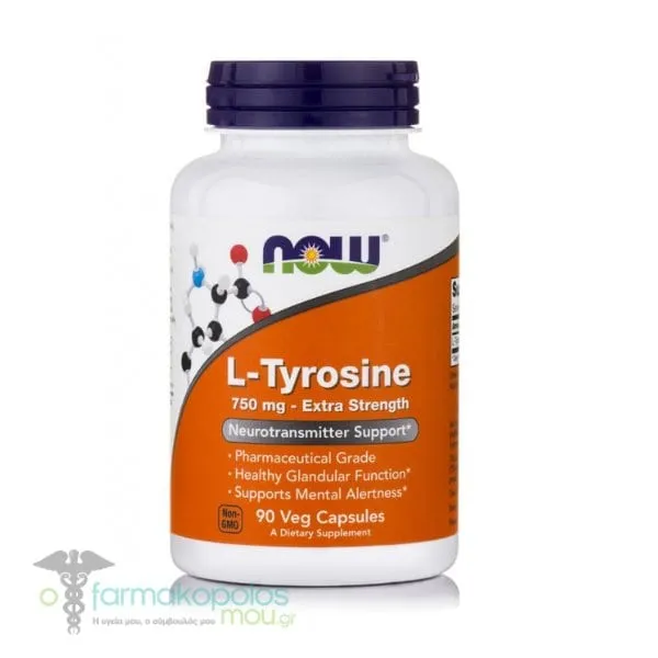 Now Foods L-Tyrosine 750mg, 90vegcaps