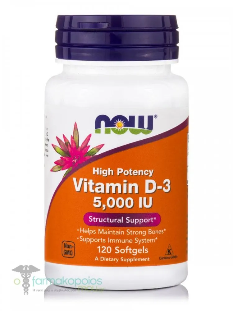 Now Foods Vitamin D3 5000IU, 120softgels
