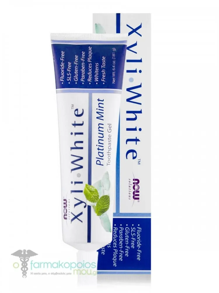 Now Solutions Xyli White Platinum Mint Toothpaste Gel with Baking Soda, 181g