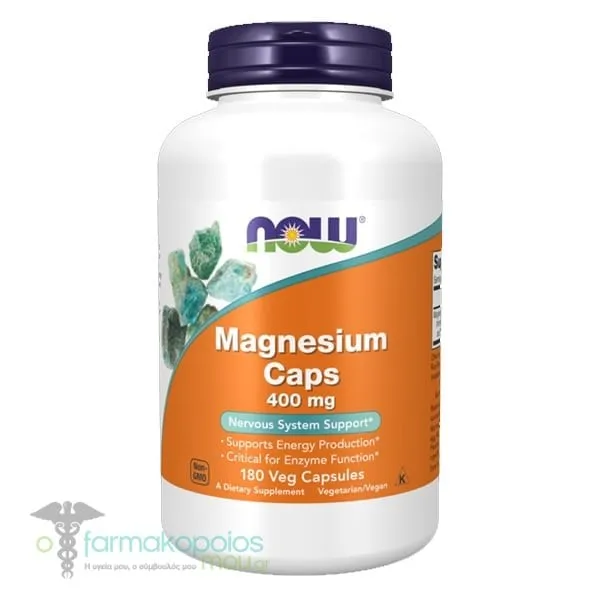 Now Magnesium Caps 400mg, 180veg. caps