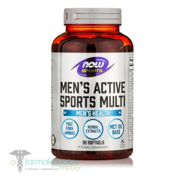 Now Sports Men's Active Sports Multi, 90softgels