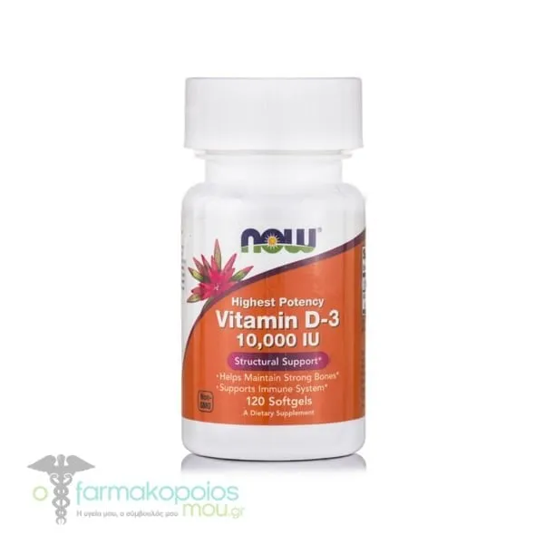 Now Foods Vitamin D3 10.000 IU, 120softgels