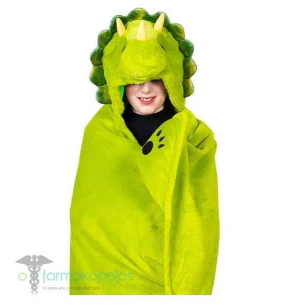 Noxxiez Animal Hooded Blanket Dinosaur (130x110cm), 1pc