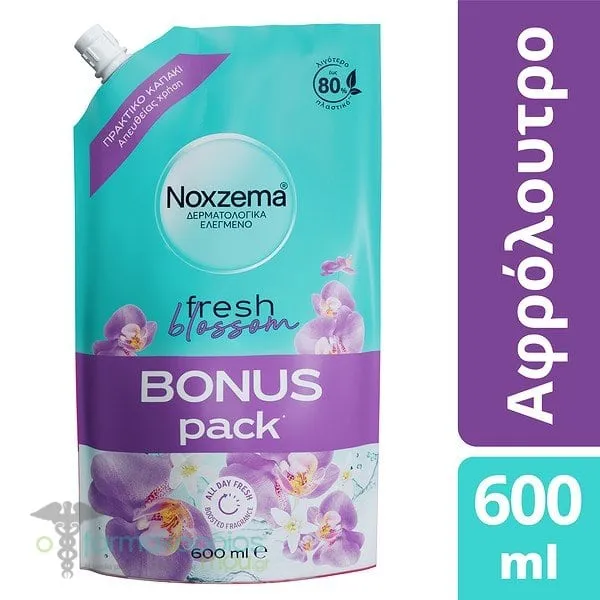 Noxzema Bonus Pack Fresh Blossom Ανταλλακτικό Αφρόλουτρο, 600ml