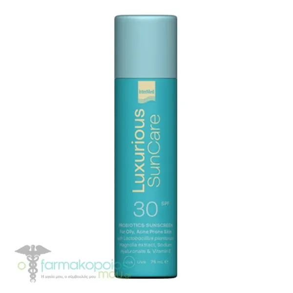 Intermed Luxurious Sun Care Probiotics Sunscreen SPF30 for Oily Acne-Prone Skin, 75ml