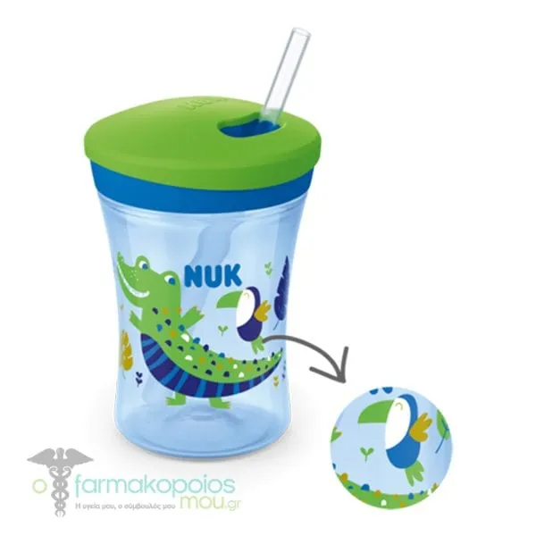 NUK Action Cup Changes Colour 12m+, 230ml - Μπλε Κροκόδειλοι