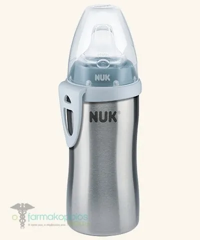 NUK Active Cup Stainless Steel with Spout 12m+, 215ml - Μπλέ