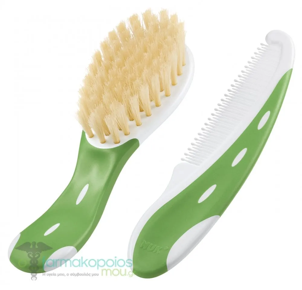 NUK Baby Brush with Comb, 2pcs - Πρασινο