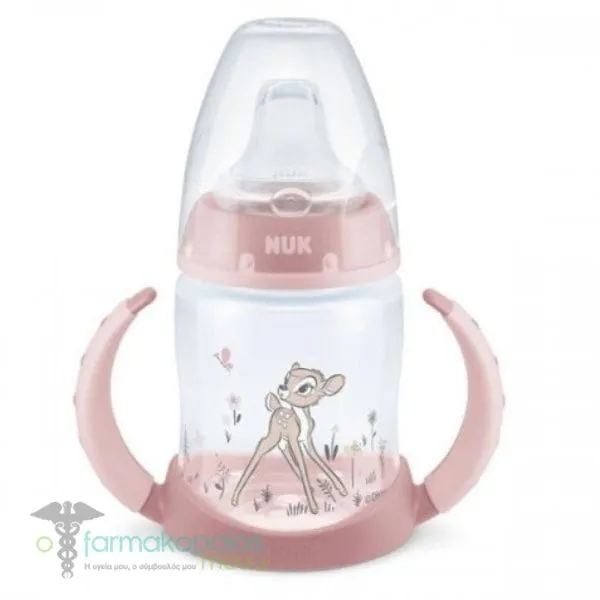 Nuk Εκπαιδευτικό Μπιμπερό με Λαβές Classics First Choice 6m+ Bambi, 150ml - Ροζ-Bambi