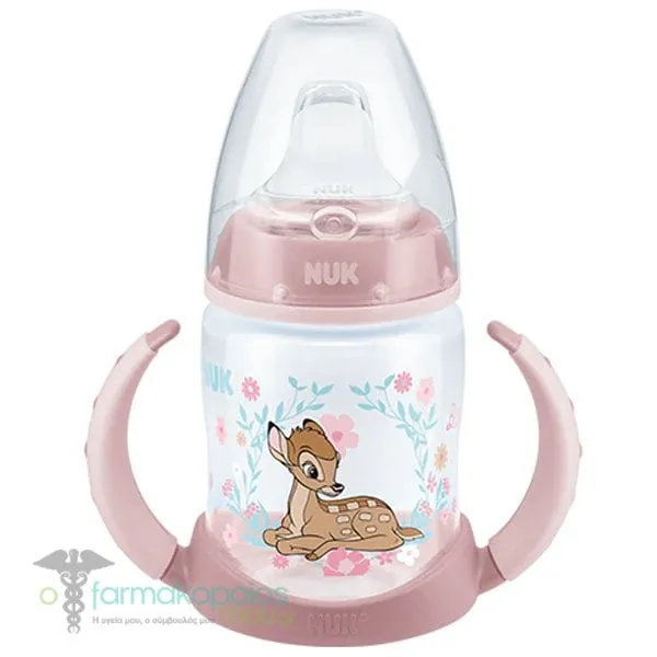 Nuk Disney Classics Bambi First Choice Εκπαιδευτικό Μπιμπερό με Λαβές 6-18m, 150ml - Ροζ-Bambi