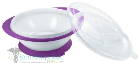 NUK Easy Learning Eating Bowl & 2 lids - Μώβ