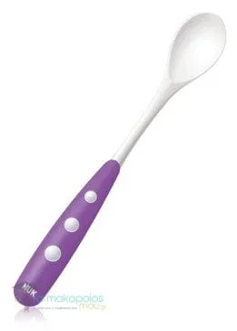 NUK Easy Learning Feeding Spoon 6m+, 2pcs - Μώβ