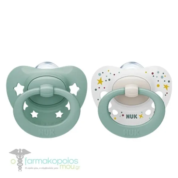 NUK Signature Soother Family Love with Box 0-6m (10175290), 2pcs - Green-White