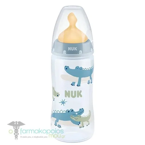 NUK First Choice PP Baby Bottle with Latex Teat 0-6m, 300ml - Γαλάζιο