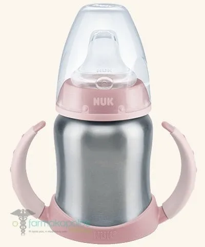 Nuk First Choice Ανοξείδωτο Μπιμπερό Εκπαίδευσης 6-18m, 125ml - Ρόζ