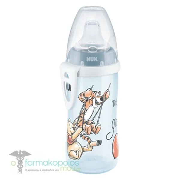 NUK First Choice Winnie the Pooh Plastic Baby Bottle with Temperature Control 0-6m, 300ml - Γαλάζιο