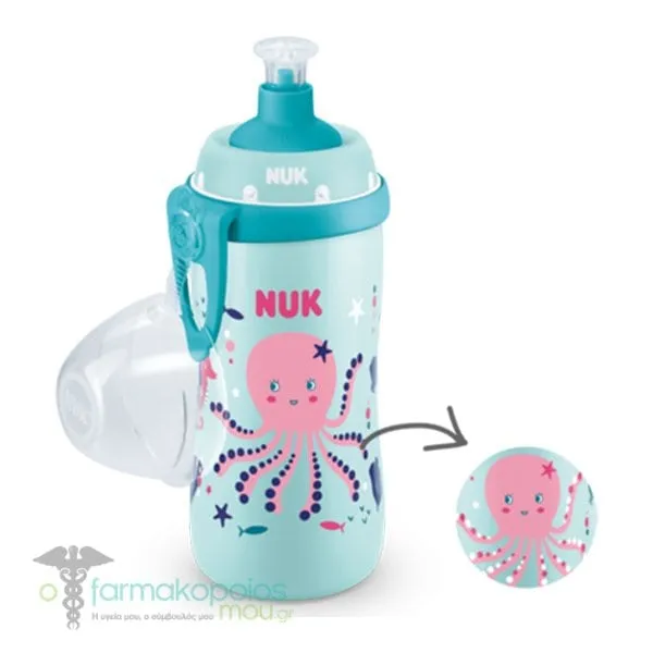 Nuk First Choice Junior Cup Παγούρι που Αλλάζει Χρώμα 18m+, 300ml - Γαλάζιο-Τιρκουάζ