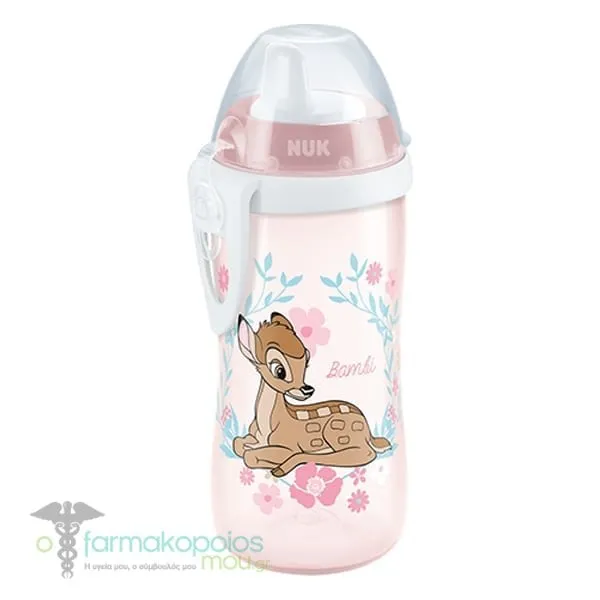 NUK First Choice Kiddy Cup Disney Baby 12+, 300ml - Ροζ-Bambi