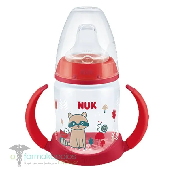 Nuk First Choice Learner Bottle (10.743.943) Μπιμπερό Εκπαίδευσης με Δείκτη Ελέγχου της Θερμοκρασίας 6-18m, 150ml - Κόκκινο