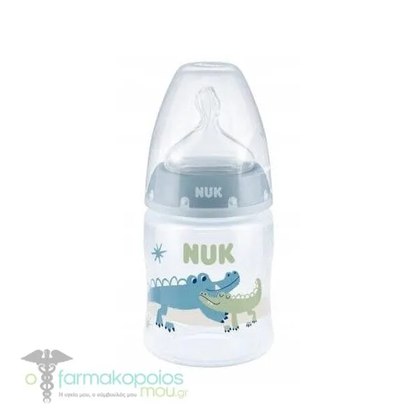 Nuk First Choice Plus Plastic Bottle 0-6m, 150ml - Γαλάζιο