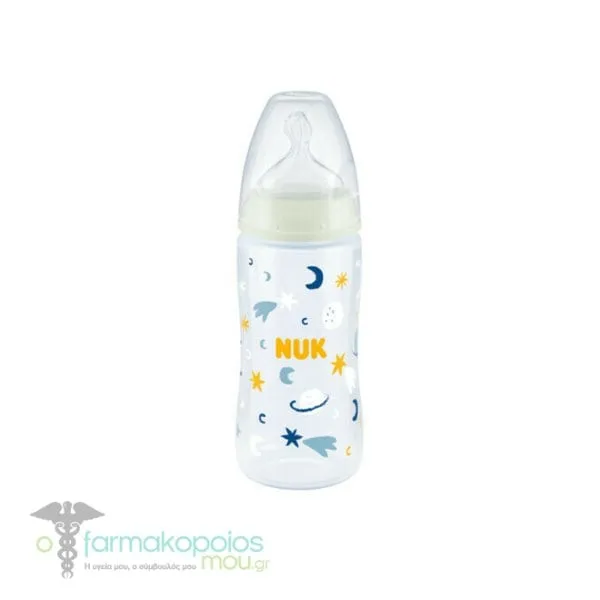 NUK First Choice Plus Night με Δείκτη Ελέγχου Θερμοκρασίας 0-6m, 300ml - Διαφανές
