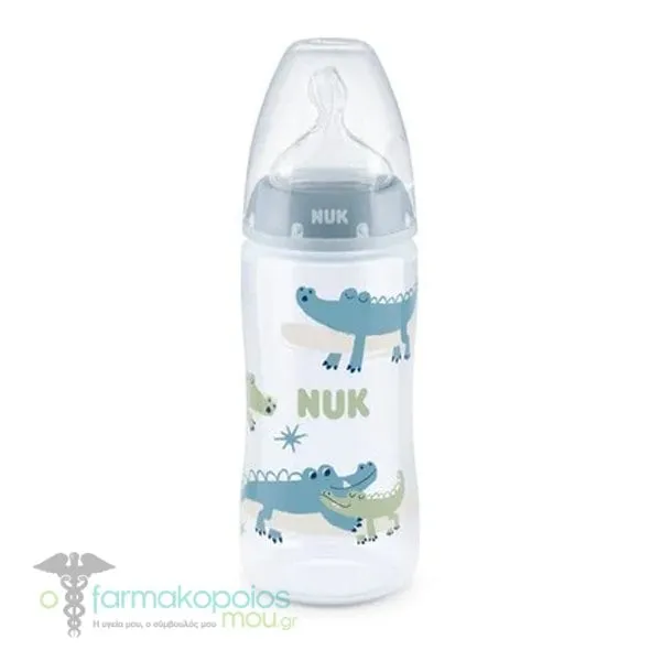NUK First Choice Plus Temperature Control Baby Bottle Silicone Teat 6-18m, 360ml - Γαλάζιο