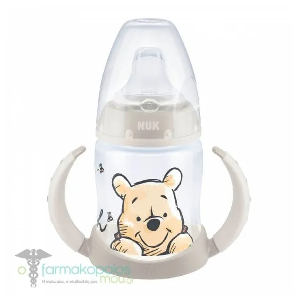 NUK First Choice Plus Winnie the Pooh Plastic Baby Bottle 6-18m, 150ml - Γκρί
