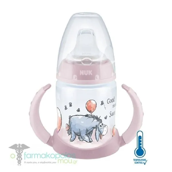 NUK First Choice Plus Winnie the Pooh Plastic Baby Bottle 6-18m, 150ml - Ρόζ