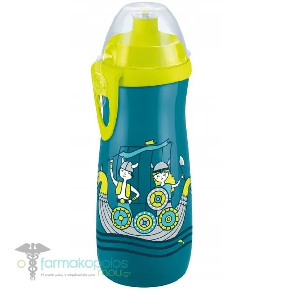 NUK First Choice Sports Cup Silicone Push Pull, 450ml - Πετρόλ-Λαχανί